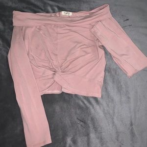 Off the shoulder cotton shirt